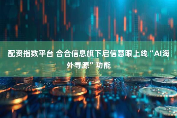 配资指数平台 合合信息旗下启信慧眼上线“AI海外寻源”功能