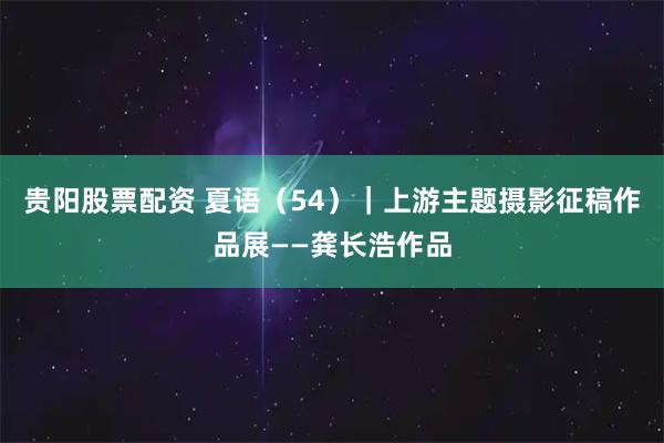 贵阳股票配资 夏语（54）｜上游主题摄影征稿作品展——龚长浩作品