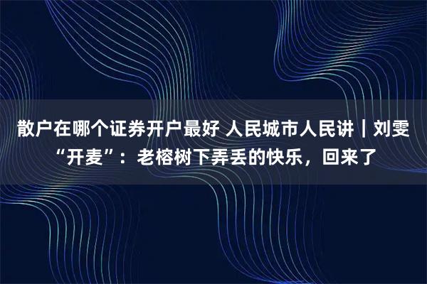 散户在哪个证券开户最好 人民城市人民讲｜刘雯“开麦”：老榕树下弄丢的快乐，回来了